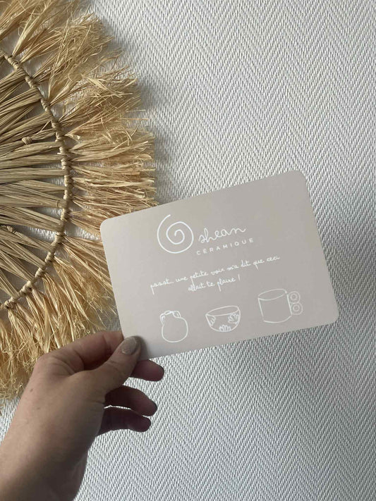 CARTE CADEAU - Atelier à l'unité au choix